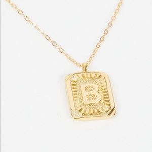 Altar’d State Burst Tag Monogram Necklace - B